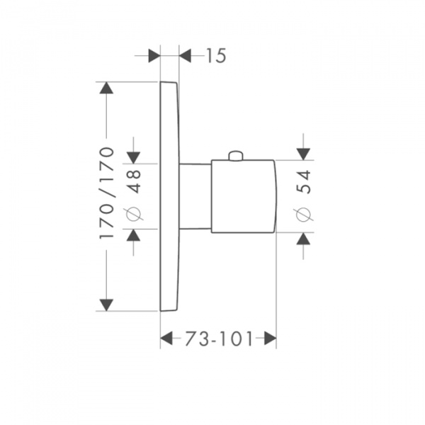 Axor Citterio M Встраиваемый термостат для душа, 1 потреб, внешняя часть, цвет: хром