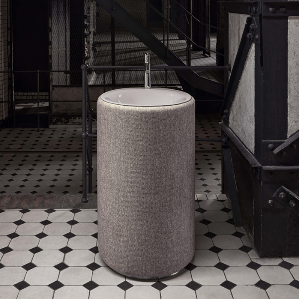 Bette Lux Oval Couture Раковина 55х90 см, 1 отв., с текстильным подиумом цвет: буро-серый