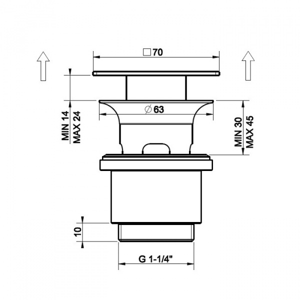 Gessi Автоматический донный клапан “Stop&Go” для раковины c переливом, цвет: хром