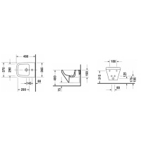 Duravit DuraStyle Биде подвесное с перел. компакт, с 1 отв. под смес., вкл. крепление Durafix, 37x48см,