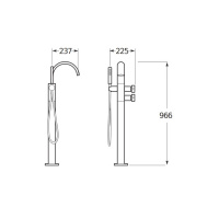 Armani Roca Baia Термостат для ванны напольный с руч. душем  и шлангом 1,7м, цвет: greige