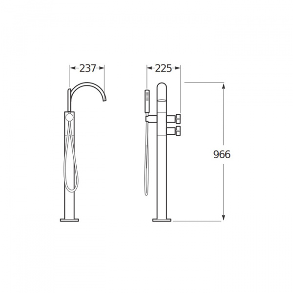 Armani Roca Baia Термостат для ванны напольный с руч. душем  и шлангом 1,7м, цвет: greige