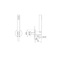 Fantini AL/23 Душевой набор: вывод воды на 1/2”, шланг 150 см, ручная лейка FIT, держатель для лейки, цвет: хром