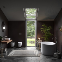 Kerasan Nolita Ванна акриловая  отдельностоящая 145х78х58 см, с пробкой click-clack, цвет: белый