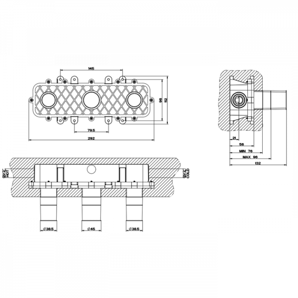 Gessi Внутренняя часть встраиваемого двухвентильного смесителя