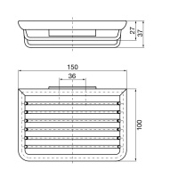 EMCO System2 Полочка-решетка, съемная, 150x100x37мм, подвесной, цвет: хром