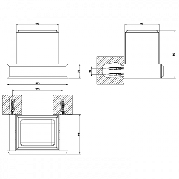 Gessi Eleganza Стакан подвесной, цвет: хром/белый