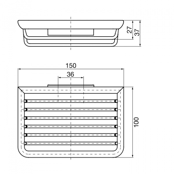 EMCO System2 Полочка-решетка, съемная, 150x100x37мм, подвесной, цвет: хром