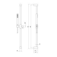 Gattoni PD Душевая стойка 70см с лейкой и шлангом, цвет: хром