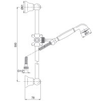 Carlo Frattini Wellness Душевой гарнитур, в комплекте: стойка, шланг 1500мм., ручной душ, держатель ручного душа, цвет: медь