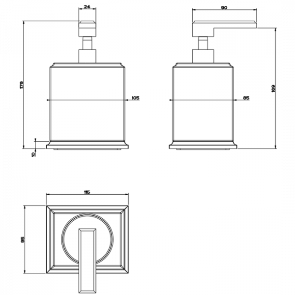 Gessi Eleganza Дозатор для жидкого мыла настольный, цвет: золото/белый