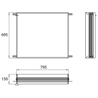 EMCO Evo Монтажная рама для встраиваемого зеркального шкафа 80, B79.5xH69.5см