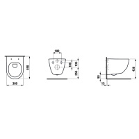 LAUFEN Pro Унитаз подвесной безободковый, укороченный 49х36х34см., цвет: белый