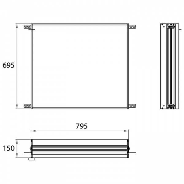 EMCO Evo Монтажная рама для встраиваемого зеркального шкафа 80, B79.5xH69.5см