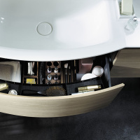 Burgbad Yso Комплект подвесной мебели 158x49x45 см, цвет: белый глянец/аутентичный дуб