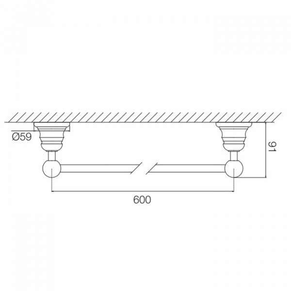 Fima Carlo Frattini Victory Полотенцедержатель 60см, подвесной, цвет: хром