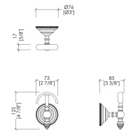 Devon&Devon Black Diamond Крючок вешалка, подвесной, цвет: хром