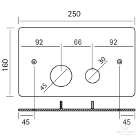 HUBER Lynox Клавиша двойного смыва, нержавеющая сталь