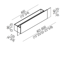 Agape Sen Полотенцедержатель, 40см, с удлинённой передней частью, подвесной, подвесной, цвет: черный
