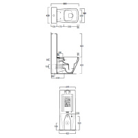 Simas Baden Baden Унитаз приставной безободковый 56х36 см, слив универсальный,  цвет: белый/хром, сиденье на выбор