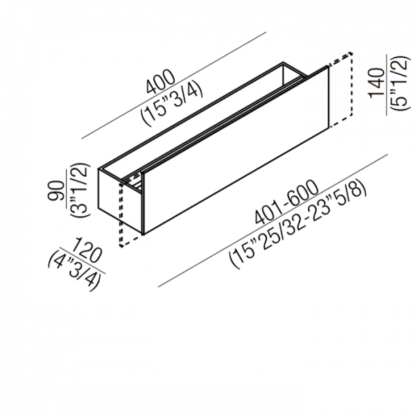 Agape Sen Полотенцедержатель, 40см, с удлинённой передней частью, подвесной, подвесной, цвет: черный