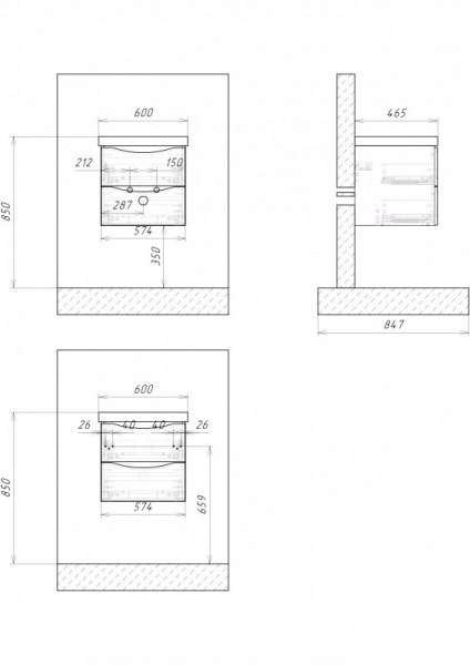 Керамическая раковина BB600-LV-CER-N