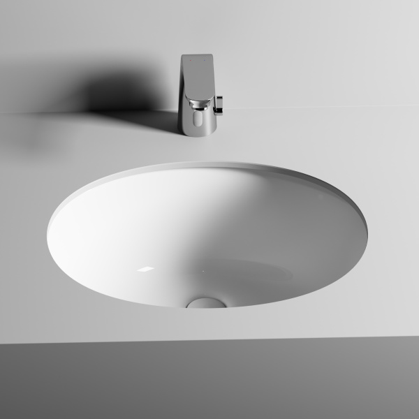 Умывальник овальный встраиваемый под столешницу Element 510*420*195мм, с крепежом и шаблоном для установки Ceramica Nova белый 