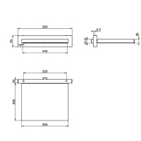 Carlo Frattini Wellness Излив настенный, каскад, длина 220 мм., цвет: хром