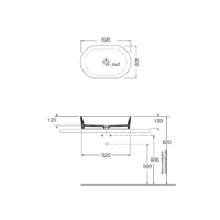 Azzurra Zeta Раковина накладная 62x40х15hсм, цвет: белый