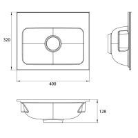 EMCO Раковина 40х32 см, без отв., накладная, для тумб 9583 274 24/25 и 9583 275 24/25, композит, цвет: белый