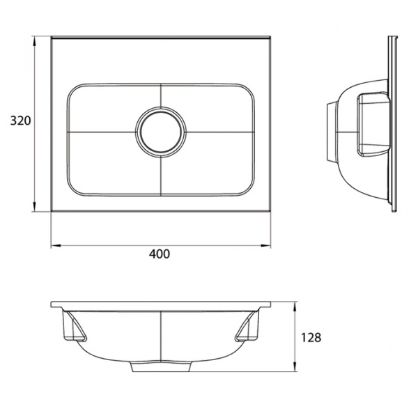 EMCO Раковина 40х32 см, без отв., накладная, для тумб 9583 274 24/25 и 9583 275 24/25, композит, цвет: белый