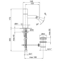 Fantini Nostromo Смеситель для биде, 1 отверстие, цвет: хром