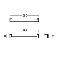 Simas Lft Spazio Фронтальный хромированный полотенцедержатель 58x8,5см для LFT 54