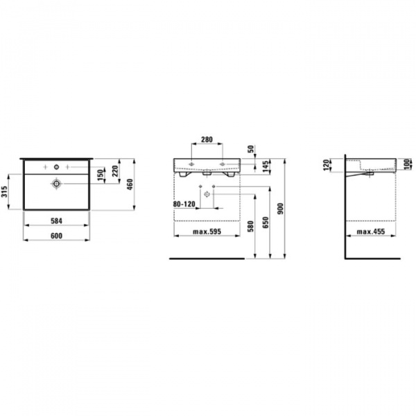 Laufen Kartell Раковина 60х46х12 см, 1 отв., цвет: белый