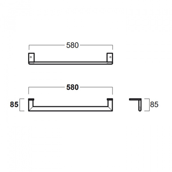 Simas Lft Spazio Фронтальный хромированный полотенцедержатель 58x8,5см для LFT 54