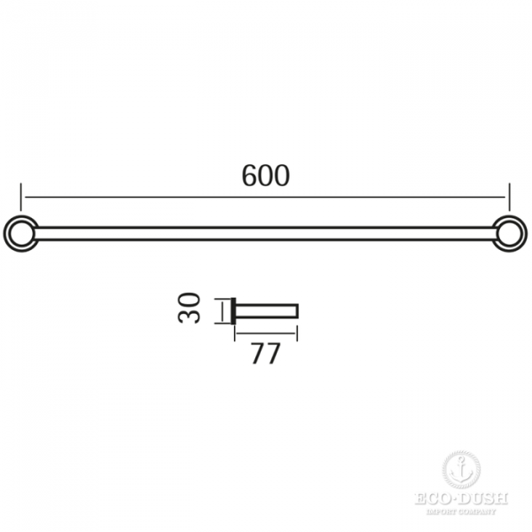 CISAL Xion Полотенцедержатель двойной  60 см, подвесной, цвет: нержавеющая сталь