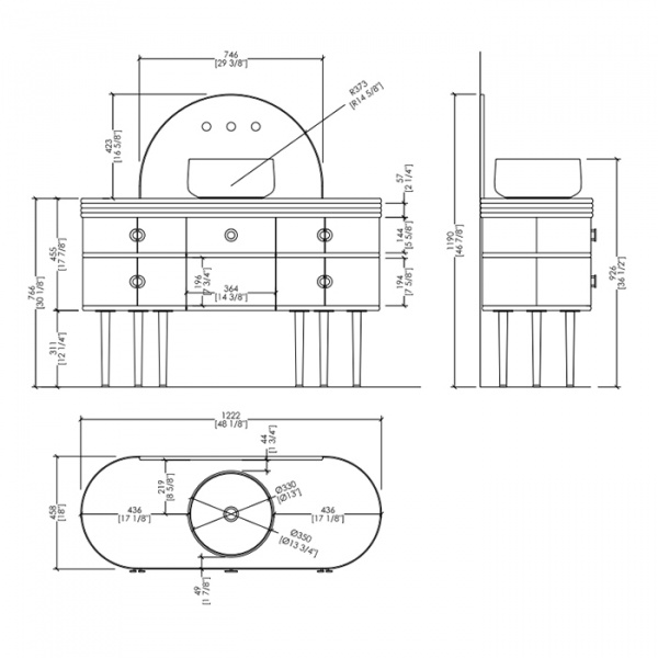 Devon&Devon Scottie Комплект напольной мебели с базой 122 см, зеркалом 110х78.6 см, цвет: CREMO EXTRA/PURE WHITE