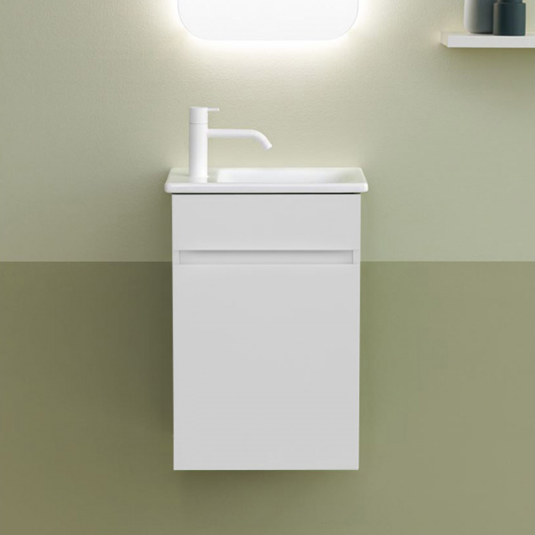 Burgbad Lin20 Комплект мебели 42х27х60см., Sx, подвесной, 1 дверь, с 1 отв., раковина белая, цвет: белый матовый