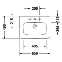 Duravit DuraStyle Раковина 65х48 см, 1 отв., цвет: белый