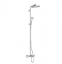 Hansgrohe Crometta Showerpipe S 240 SHP: термостат для ванны + стойка с верхним душем 240мм + ручной душ со шлангом 160мм, цвет: хром