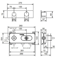 Fantini Nostromo Смеситель для душа, термостатический, 3/4'', цвет: хром