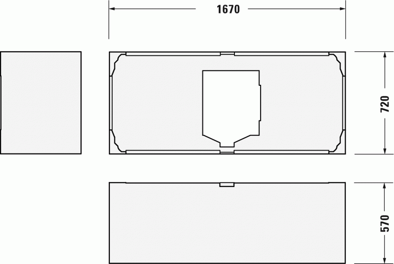 Опора из стиропора для ванны Duravit DuraStyle, 167x72