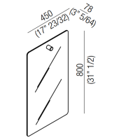 Agape Dot line Прямоугольное зеркало, 80x45см, с полированной кромкой, цвет: черный