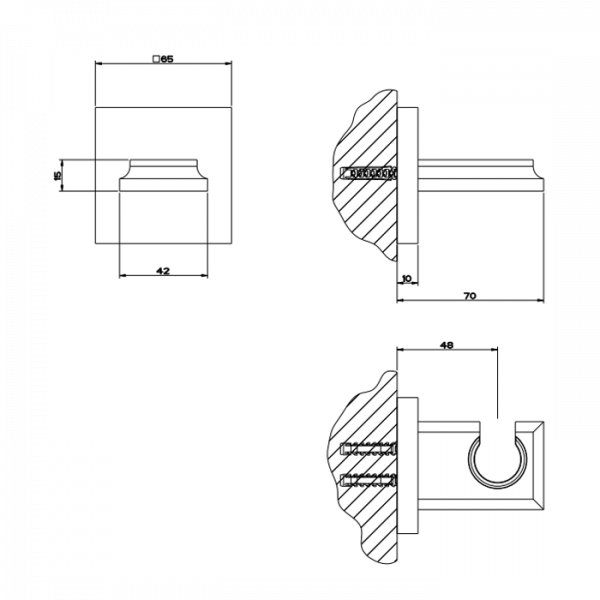 Gessi Eleganza Держатель для душевой лейки неподвижный, цвет: золото