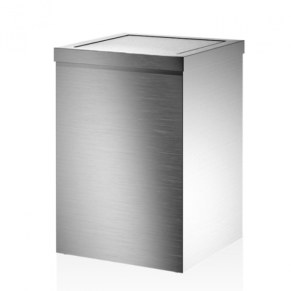 Decor Walther DW 113 Корзина для бумаги 20x20x30см, с крышкой, напольная, цвет: сталь матовая