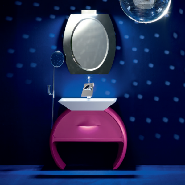 Сerasa Moon Комплект напольной мебели, с раковиной зеркалом  цвет: розовый