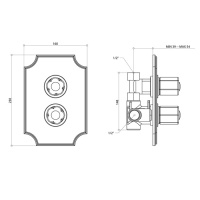 Смеситель термостатический  для душа Bongio Fleur Noir, цвет: хром/черный фарфор