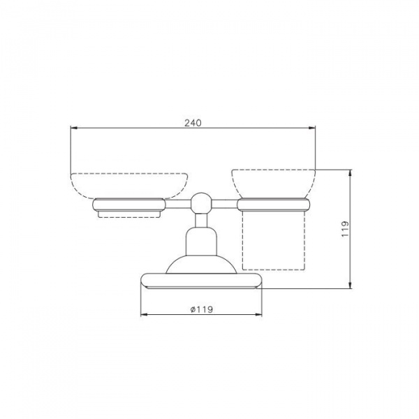 Nicolazzi Cristallo Di Rocca Держатель для мыльницы и стакана, настольный, цвет: хром (без керамики)