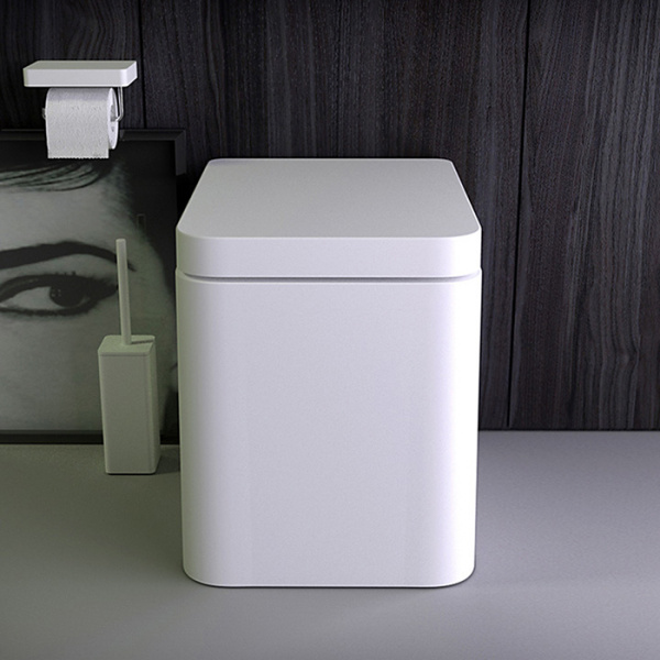 KNIEF Pride Унитаз напольный безободковый  51х41х42 см с сидением soft close цвет: белый матовый