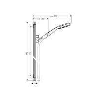 Hansgrohe PuraVida Душевой гарнитур, 99,5см., цвет: хром/белый